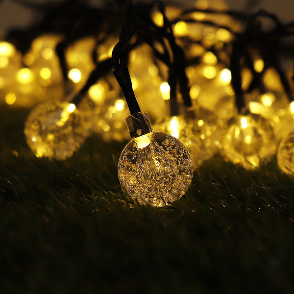 Solar Powered 12M 100 LED Crystal Ball String Fairy Light for Garden Christmas Outdoor Decor