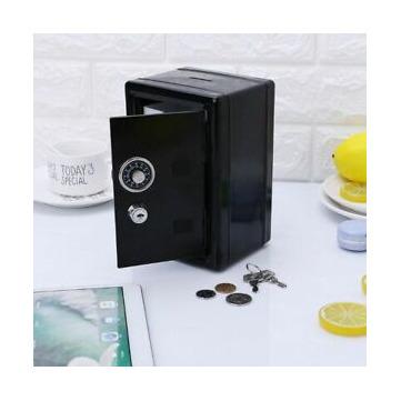 Safe Security Metal Money Bank Deposit Cash Savings Saving Box Jar Coins Storage Box for USD EURO GBP Money Desktop Organizer