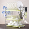 Image of 3 Tier Chrome Dish Drying Rack Drainer Cutlery Cups Holder Drip Kitchen Storage Arrangement for Dishes