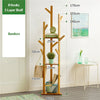 Image of Bamboo Clothes Coat Hat Rack Tree Stand Shelf Wooden Hanger Organizer 3 Layer 8 Hooks