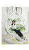 Image of Egg Chair  Double Seat White with Floral Cushion PE Rattan - Auckland only