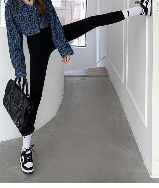 Women Fleece lined leggings warm stretchy pants1