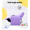 Image of Keezi Luxury Kids Recliner Sofa Children Lounge Chair PU Couch Armchair Purple