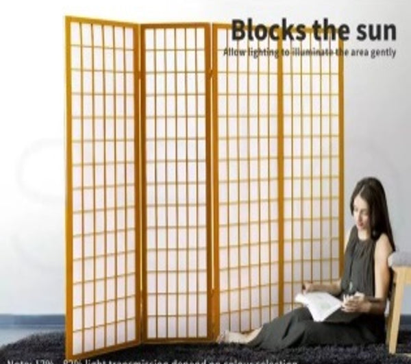 Four Panel Wooden Room Divider