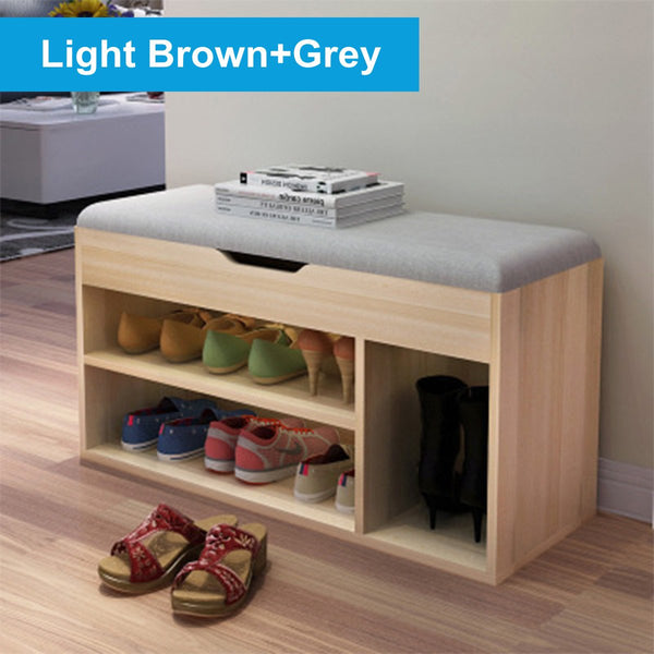 2 Tiers Shoe Storage Stool Shoes Cabinet Rack Shelf Organizer Storage Bench Home Living Room Office Furniture