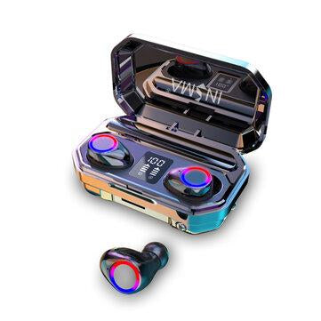 INSMA M12 TWS bluetooth 5.0 Headset LED Light Smart Touch Earphone Headphones With Flashlight Power Bank Digital Display Charging Box