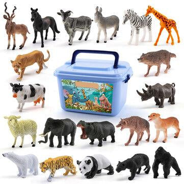 58 Pcs Multi-style Animal Plastic Action Figures Set Decoration Toy with Box for Kids Gift