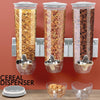 Image of Wall Mounted Triple Cereal Dispenser Dry Food Storage Container Dispense Machine