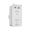 Image of Huntkey 2 Outlet Surge Protected Powerboard with Dual USB Charging Ports
