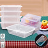 Image of 100 Pcs 1000ml Take Away Food Platstic Containers Boxes Base and Lids Bulk Pack