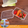 Image of 100 Pcs 1000ml Take Away Food Platstic Containers Boxes Base and Lids Bulk Pack