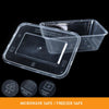 Image of 100 Pcs 1000ml Take Away Food Platstic Containers Boxes Base and Lids Bulk Pack