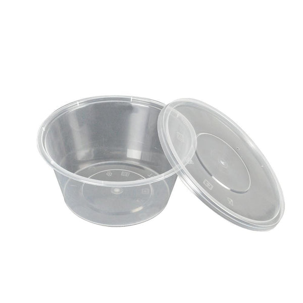 500 Pcs 750ml Take Away Food Platstic Containers Boxes Base and Lids Bulk Pack