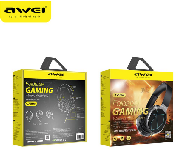 AWEI A799BL Foldable Gaming Wireless Headphone Music Play Time 14h
