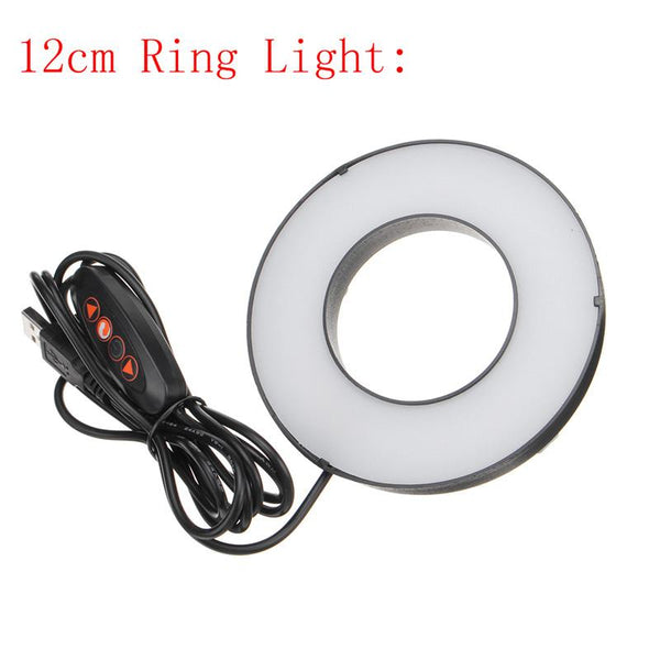 Ring Light LED Makeup Ring Lamp USB Portable Selfie Ring Lamp Phone Holder Tripod Stand Photography Lighting