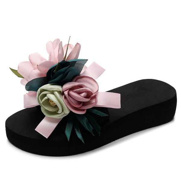 Women Sliders with Flower Design
