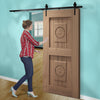 Image of 2.44M Antique Classic Style Single Sliding Barn Door Hardware Track Roller Kit