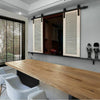 Image of 2.44M Antique Classic Style Double Sliding Barn Door Hardware Track Roller Kit