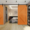 Image of 2.44M Antique Classic Style Double Sliding Barn Door Hardware Track Roller Kit