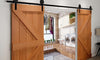 Image of 2.44M Antique Classic Style Double Sliding Barn Door Hardware Track Roller Kit