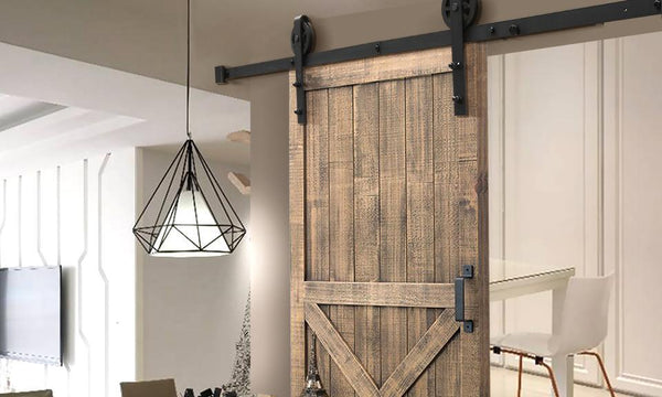 2.44M Antique Classic Style Single Sliding Barn Door Hardware Track Roller Kit