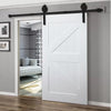 Image of 2.44M Antique Classic Style Single Sliding Barn Door Hardware Track Roller Kit
