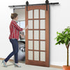 Image of 2.44M Antique Classic Style Single Sliding Barn Door Hardware Track Roller Kit