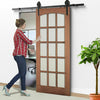 Image of 2M Antique Classic Style Single Sliding Barn Door Hardware Track Roller Kit