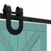 Image of 2.44M Antique Classic Style Double Sliding Barn Door Hardware Track Roller Kit