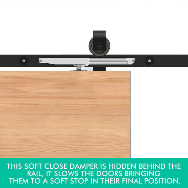 Antique Style Sliding Barn Double Door Hardware Damper Quiet Closing Tool Kit