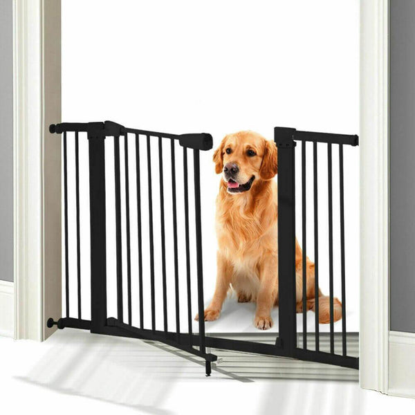 Adjustable Baby Kids Pet Safety Security Gate Stair Barrier Support Ramp White