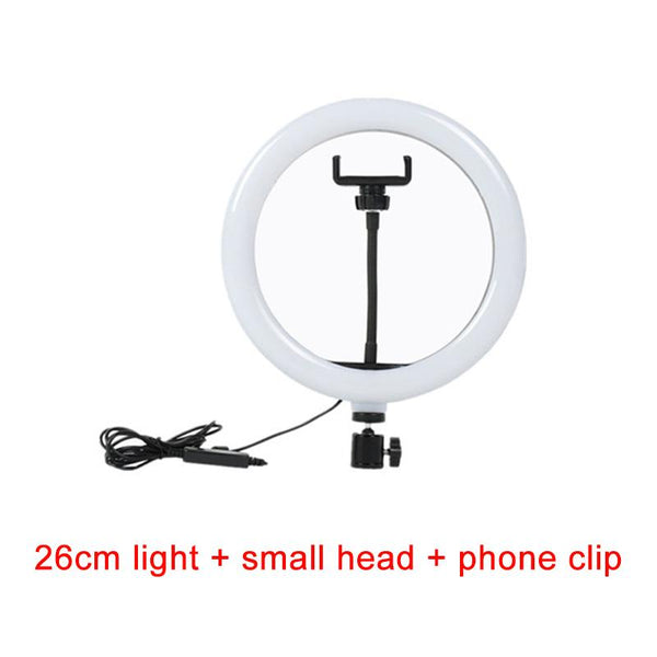 LED Ring Fill Light Dimmable Lamp Camera Phone Stand Make Up Video Live Studio