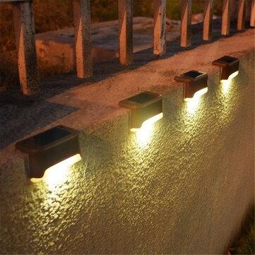 4Pcs LED Solar Powered Fence Wall Lights Garden Lamp Step Paths Decking Outdoor