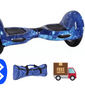 Image of Electric Hoverboard – 10 inch – Blue Galaxy Style + LED lights [Free Carry Bag & Bluetooth]