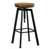 Image of 4x Levede Industrial Bar Stools Kitchen Stool Wooden Barstools Swivel Vintage