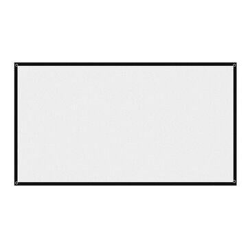 120-inch Projector Screen 16:9 HD Foldable White Dacron Projection Wall Mounted for Home Theater Office Movies Indoors Outdoors