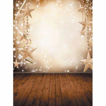 1.5 x 2.1m Vinyl Background Cloth Photography Christmas Fantasy Snowflake Stars Backdrop