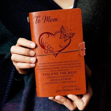 To My Mom eather Journal Notebook Diary Custom Quotes Gift Anniversary Birthday Graduation