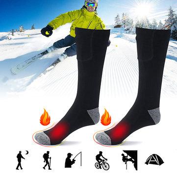 1 Pair Rechargeable Electric Heated Socks Cycling Skiing Winter Warmth Feet Foot Socks