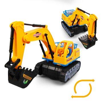 Electric Engineering Excavator Plastic Diecast Model Toy with RGB Light and Music for Kids Gift