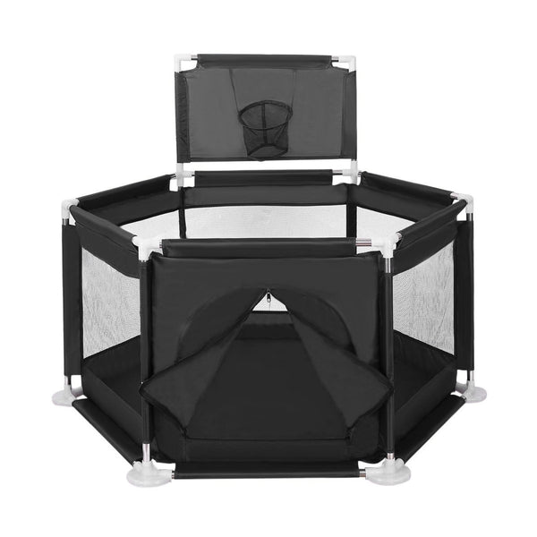 6 Sided Foldable Baby Playpen Playing House Interactive Kids Toddler Room With Safety Gate