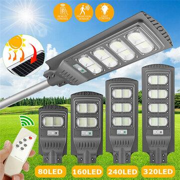 80/160/240/320LEDs Solar Street Light Motion Radar Sensor Outdoor Yard Wall Lamp Road Floodlight +Remote Control