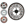 Image of Vintage Chic Wooden Shabby Large Wall Clock Art Round Oversized Digital French