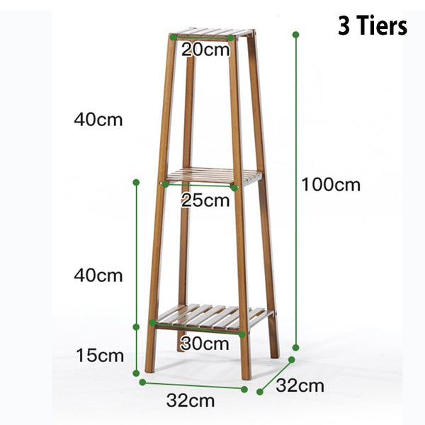 2/3/4 Tier Flower Pot Stand Wooden Indoor Plant Garden Planter Shelf Wood Rack
