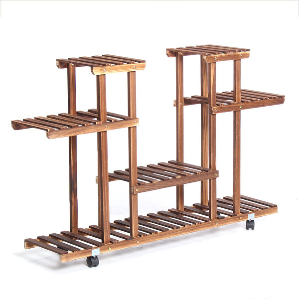 4 Tiers Wooden Plant Stand Garden Flower Pot Planter Display Storage Rack Stand Holder Shelves