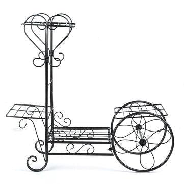 Flower Pot Plant Stand Storage shelf Organizer Plant Shelf Classical Design Iron Design Bookshelf  Round For Office Home Garden