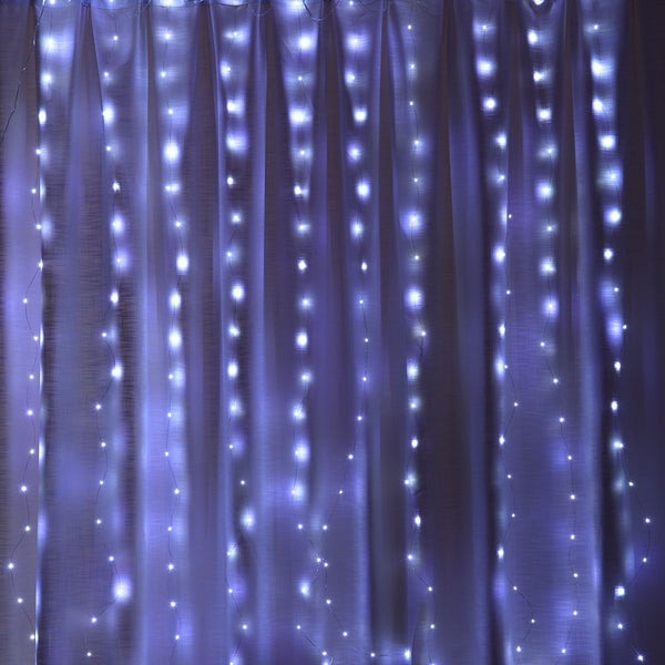 3M*2M USB 8 Modes Remote Control 200 LED Curtain String Light with 10 Hooks Festival Christmas Wedding Decor