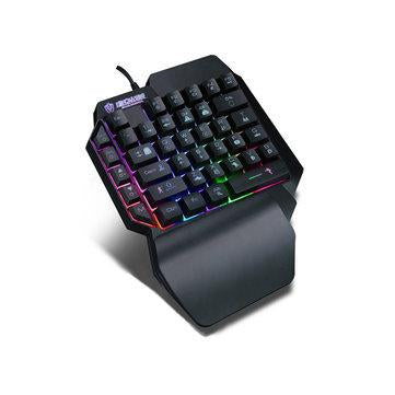 Shipadoo F6 Wired Single Handed RGB Backlight Gaming Keyboard 39 Keys One Hand Ergonomic Game Keypad for PC Laptop Pro PUBG Gamer