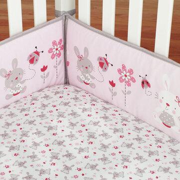 4PCS /Set Rabbit Baby Infant Cot Crib Bumper Safety Protector Toddler Nursery Protective Fence
