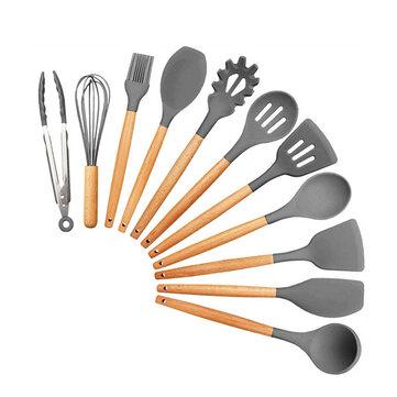 11Pcs Edible Silicone Non-stick Kitchen Utensils Set Cooking Spatula Gadget Tool